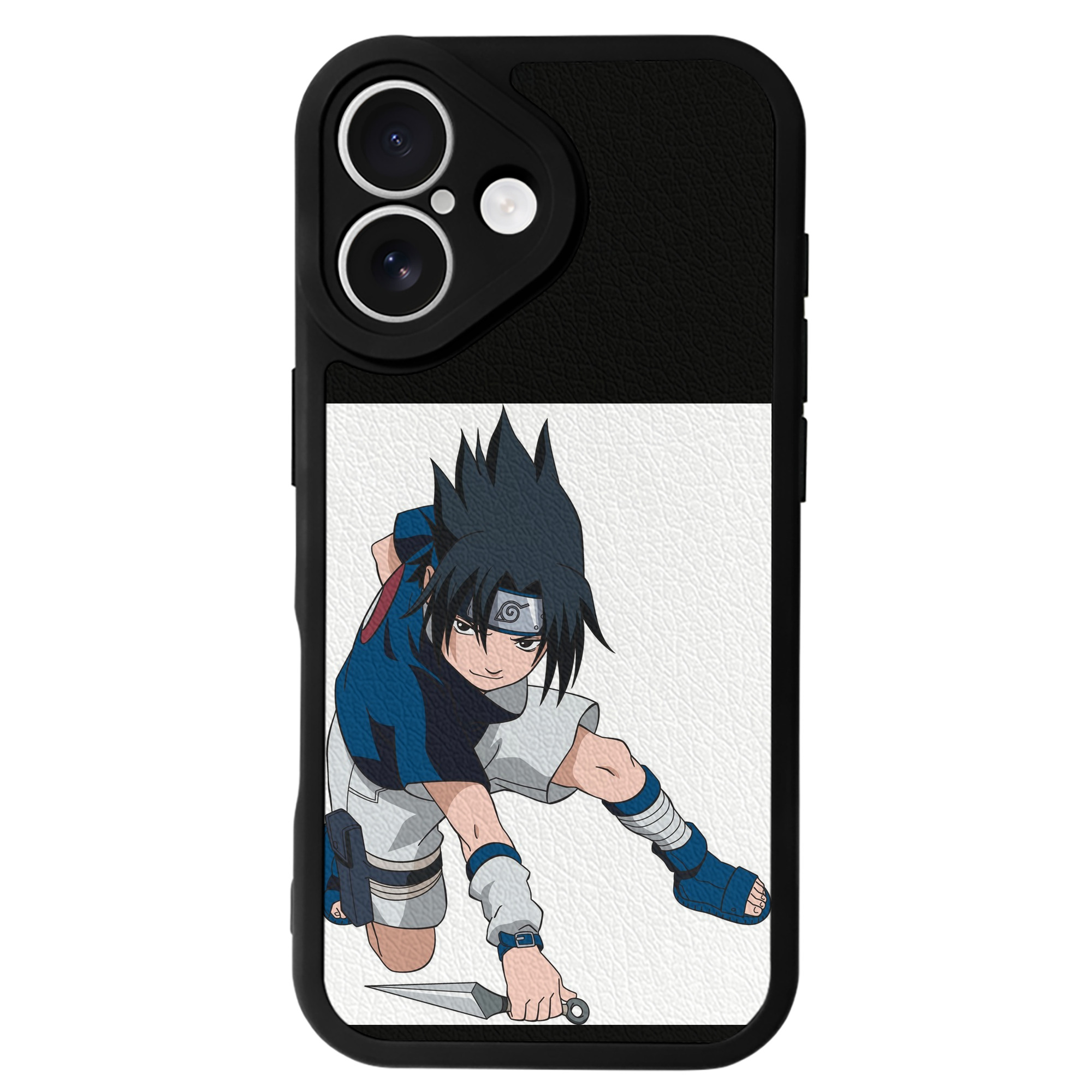（画像用） NARUTO -ナルト- うちは サスケ Uchiha Sasuke 【iPhone 16シリーズ対応】シリコンスマホケース（レザー調） 材質：シリコン